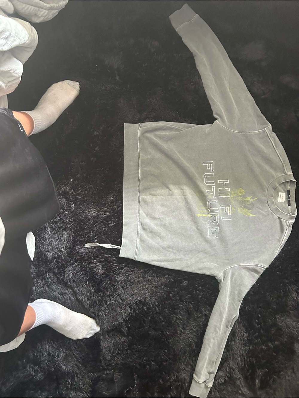 Ksubi Light Gray Ribbed Crewneck Sweatshirt